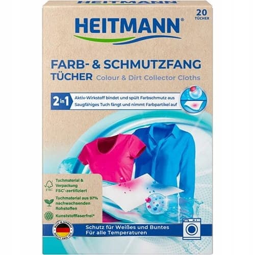 HEITMANN TVÄTTSERVETTER färgfångande 20 stycken