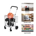 Miniatyrbild 3 av 8: Hopfällbar shoppingvagn, 17x19x35/37.5 tum, silver