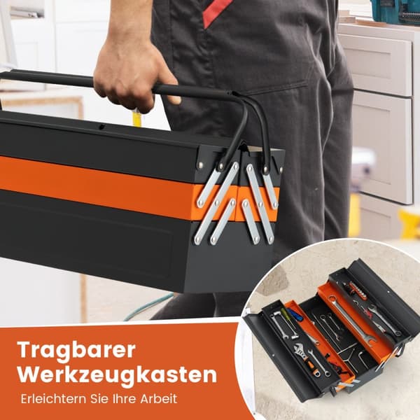 Verktygslåda, 69x53x21 cm, Grå och Orange