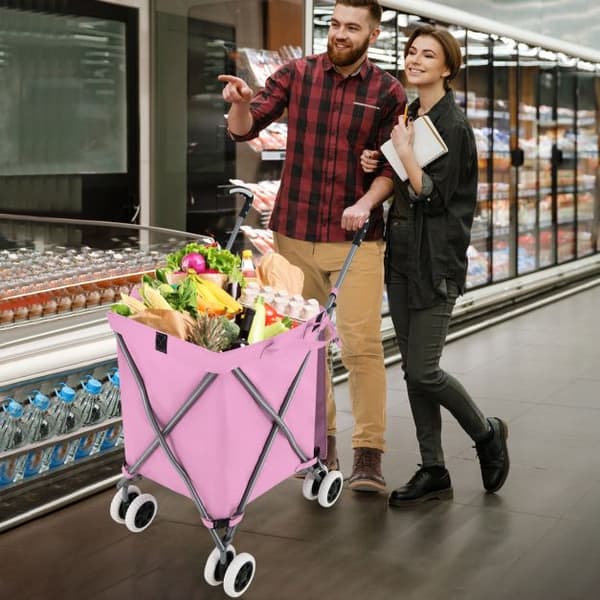 Shoppingvagn, 66x46x94,5 cm, Rosa