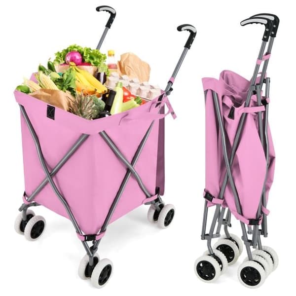 Shoppingvagn, 66x46x94,5 cm, Rosa