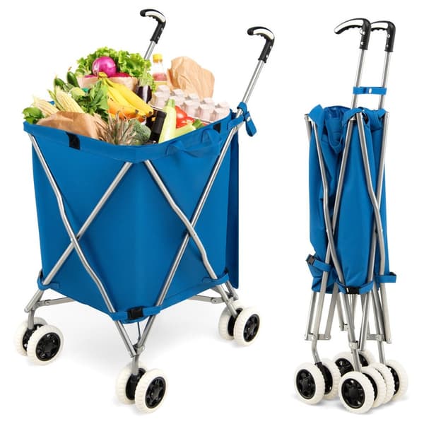 Hopfällbar shoppingvagn, 66x46x94,5 cm, Rosa