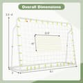 Miniatyrbild 5 av 8: Barn fotbollsstudsmatta och fotbollsmål, 187x60x102-122.5 cm, Vit, Svart