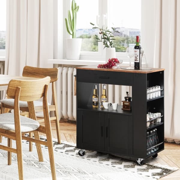 Køkken Serveringsvogn, 82x46x91 cm, Sort