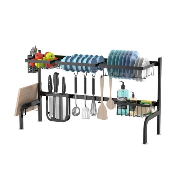 Over Sink Opvaskestativ, 53-99x30x53 cm, Sort