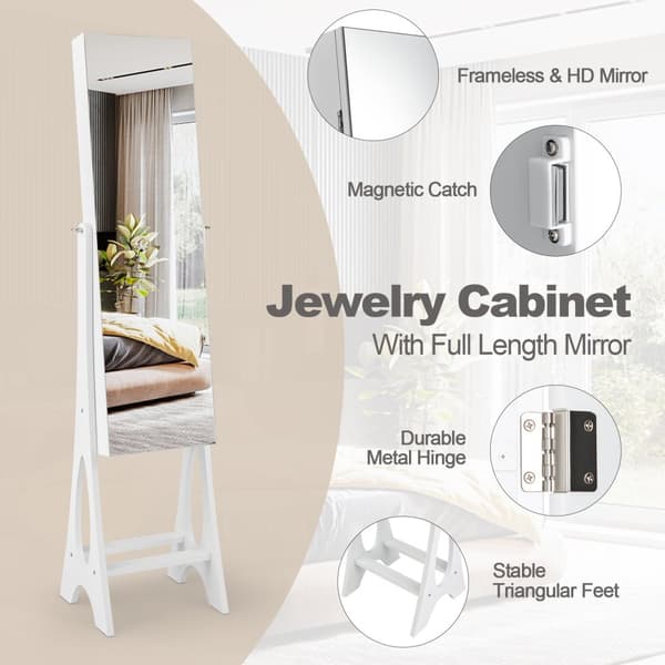 Smyckesskåp Armoire Organisatör, 14.5x13.5x61 tum, Vit