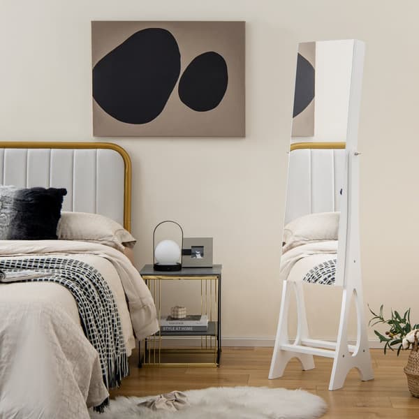 Smyckesskåp Armoire Organisatör, 14.5x13.5x61 tum, Vit