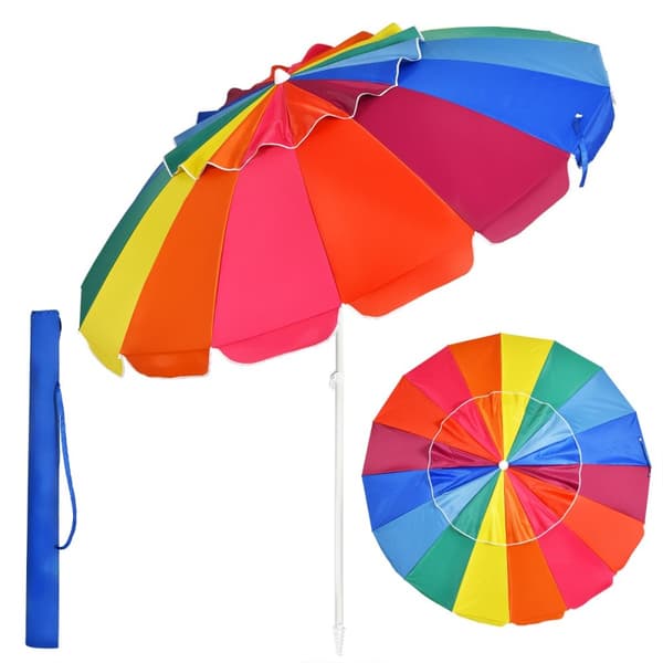 Utomhusparasoll, 2,45m x 2,45m, Multifärgad