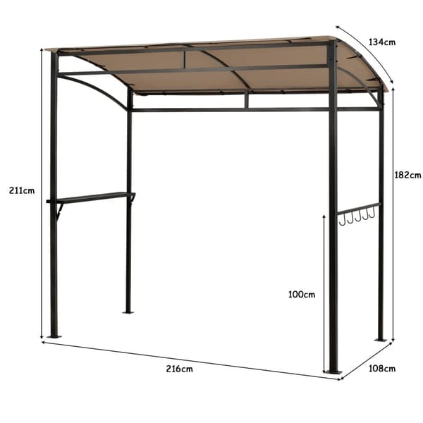 Terrasse Grilltelt, 216x134x211 cm, Brun
