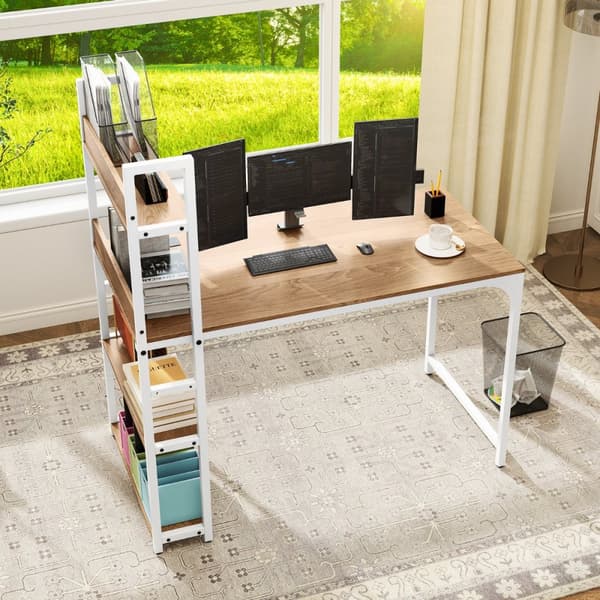 Computer skrivebord, 120x65x130 cm, rustik brun