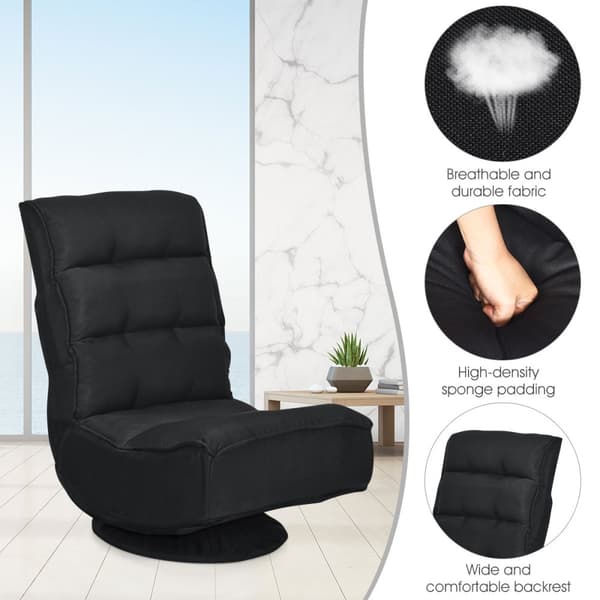 Svingbar loungesovesofa, 59x75x83 cm, Sort