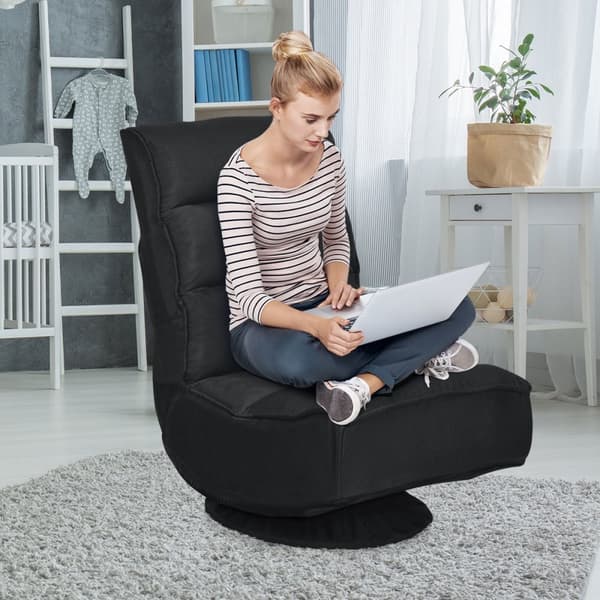 Svingbar loungesovesofa, 59x75x83 cm, Sort