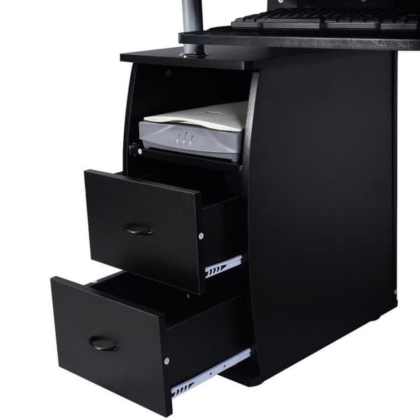 Computerskrivebord, 119x55x88 cm, Sort/Hvid