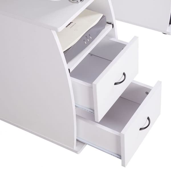Computerskrivebord, 119x55x88 cm, Sort/Hvid