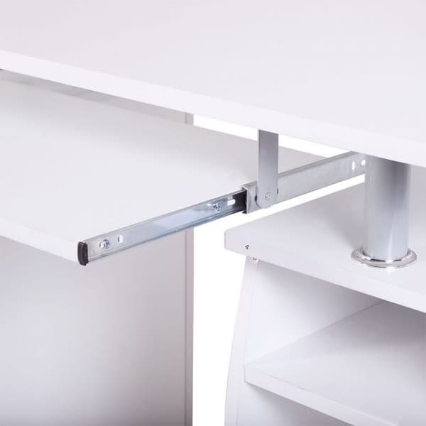 Computerskrivebord, 119x55x88 cm, Sort/Hvid
