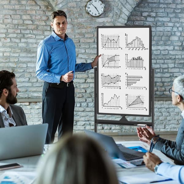 Mobil Whiteboard, 68x56x159-178,5 cm, Sort
