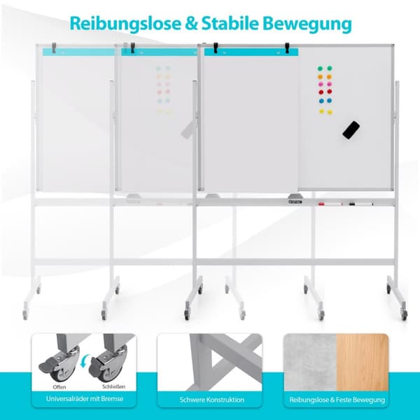 Whiteboard, 126x53,5x160-180 cm