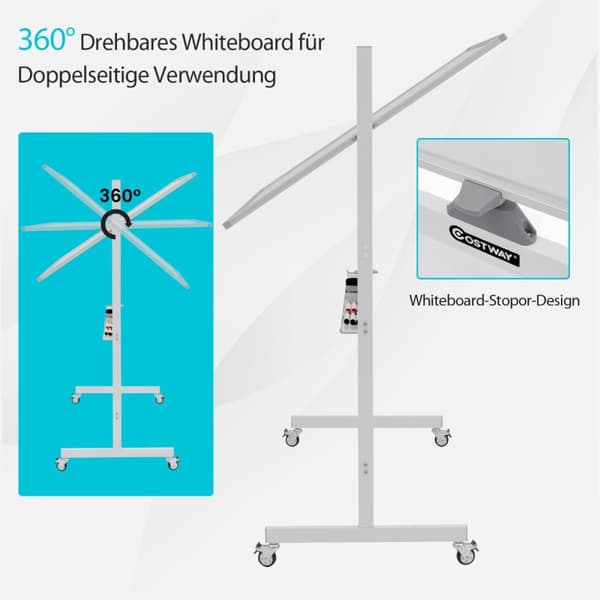Whiteboard, 126x53,5x160-180 cm