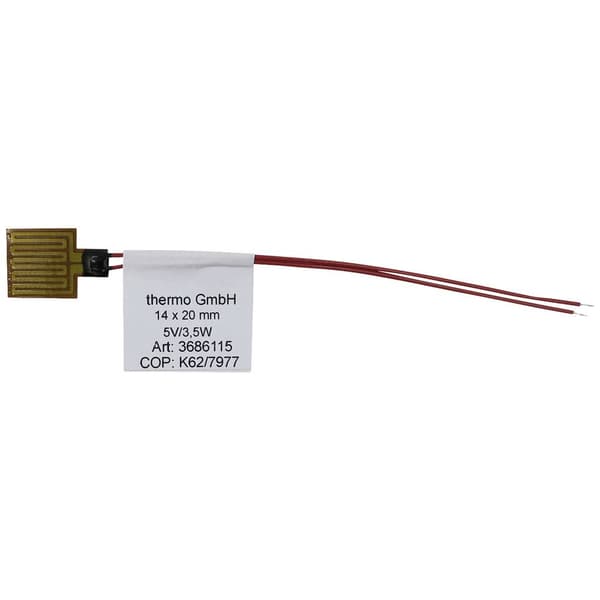 Thermo TECH Polyimider Värmefolie självhäftande 5 V 3.5 W Skyddsklass IPX4 (L x B) 20 mm x 14 mm