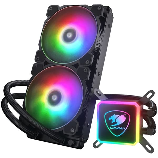 COUGAR AQUA ARGB 280 AiO Liquid Watercooling, 140mm RGB fan x2, remote control