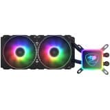 COUGAR AQUA ARGB 280 AiO Liquid Watercooling, 140mm RGB fan x2, remote control Sort
