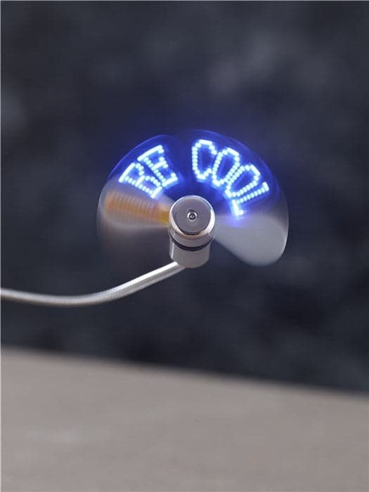 Day USB blæser med LED tekst