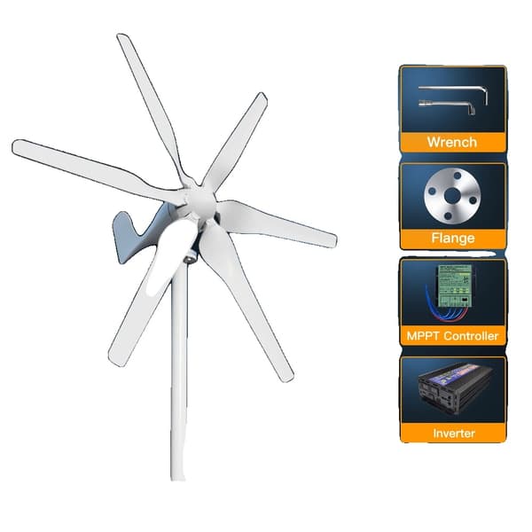 Vindkraftverk, 2000W effektutgång, MPPT-regulator,24V, 2000W, Med Off Grid System