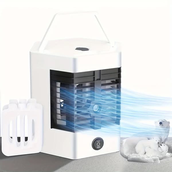 Mini personlig airconditioner, 3-i-1 kølefunktion, super stille drift,Hvid