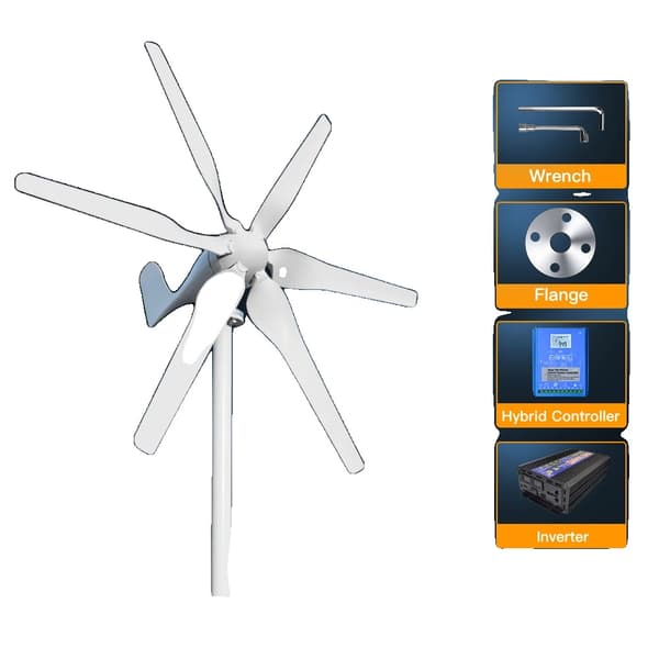 Vindkraftverk, 2000W effektutgång, MPPT-regulator,Med Off Grid System-a, 2000W, 24V