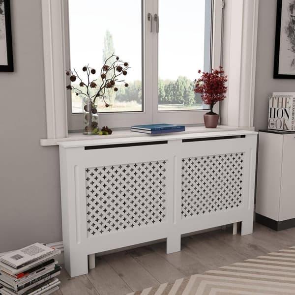 vidaXL Elementskydd 2 st vit 152x19x81,5 cm MDF