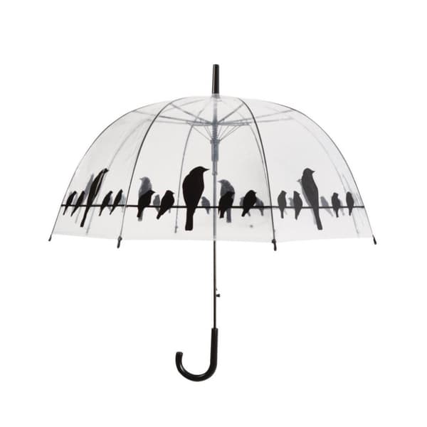 Esschert Design sateenvarjo linnut lanka 83 cm läpinäkyvä/musta