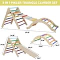 Miniatyrbild 3 av 4: Klattri-Triangel för Barn, 3-i-1 Set med Rutschkana, Träbyggnation, Stöder 60 kg