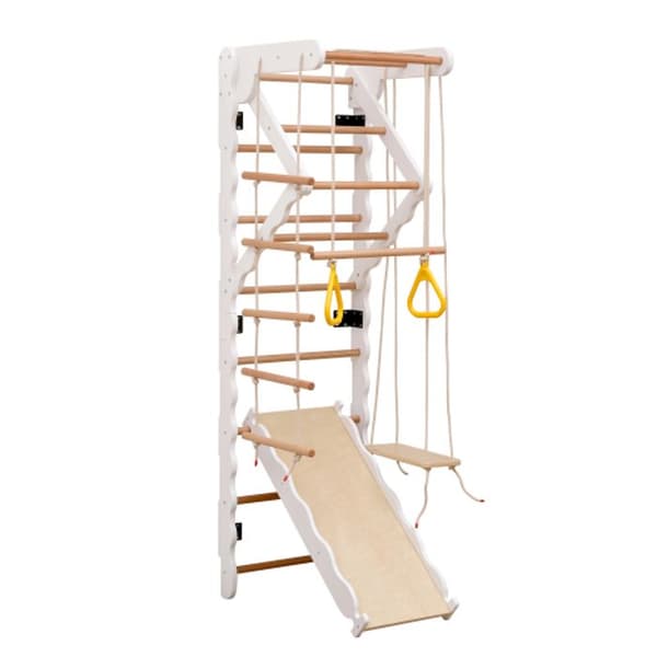 6 Kombinera 1 Mångsidig klättringsram, väggstänger, plywood, massivt trä, bok. 50kg.