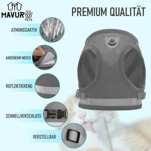 MAVURA bröstrem »MAVURAPets kattsele valpsele kattset bröstsele kattväst justerbar