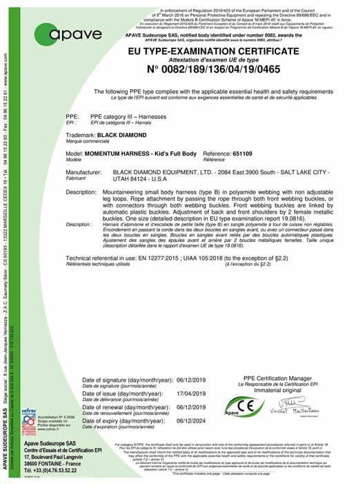 Sele - axelrem - Svart diamantrem - BD6511094004ALL1 - Barn Momentum Helt bälte, Vanligt
