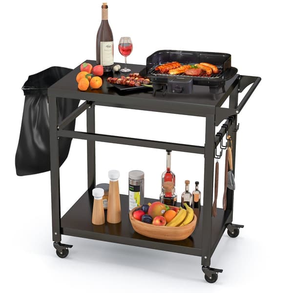Grillvagn, 42,5x20x35 tum, Svart