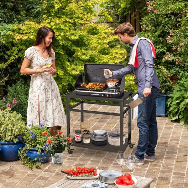 Grillvagn, 42,5x20x35 tum, Svart