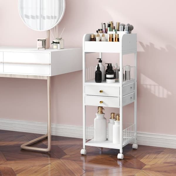 Hudplejeorganizer Vogn, 30x30x90 cm, Hvid
