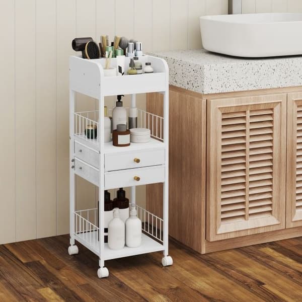 Hudplejeorganizer Vogn, 30x30x90 cm, Hvid