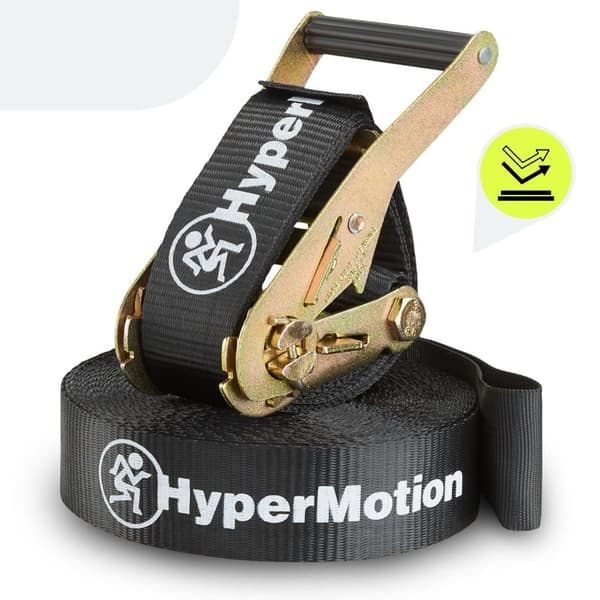 Ninja forhindringsbane til børn – HyperMotion Slackline sæt med 10 forhindringer, klatrestige, gynge, op til 113 kg