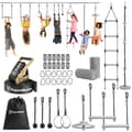 Miniatyrbillede 1 af 11: Ninja forhindringsbane til børn – HyperMotion Slackline sæt med 10 forhindringer, klatrestige, gynge, op til 113 kg