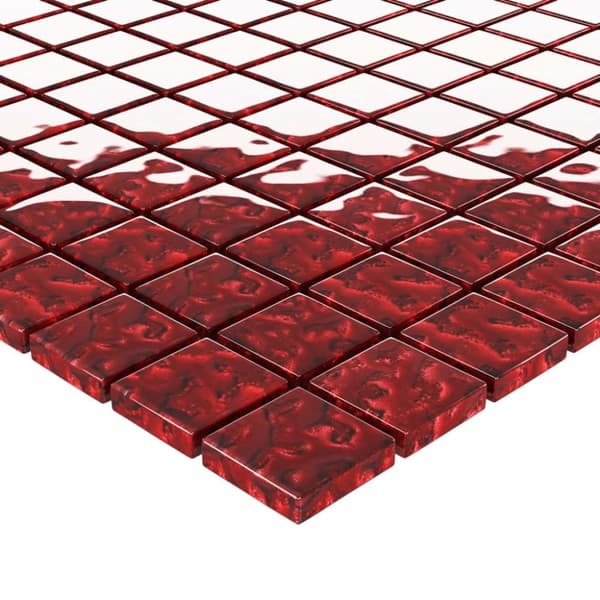 vidaXL mosaikfliser 11 stk. 30x30 cm glas rød