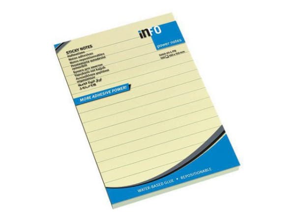 Notatblokk Info 100X150 Power Linj Gul (1 stk.)