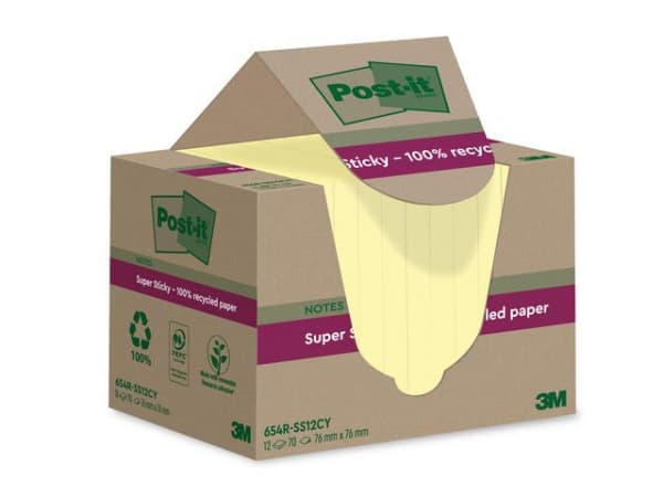 Notatblokk Post-It Ssn76X76 Resir Cy (12 stk) (1 stk.)