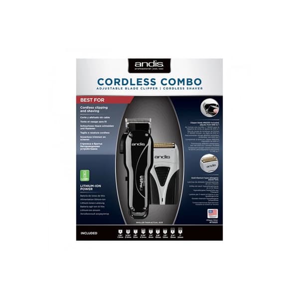 Andis US Pro Li Black + ProFoil Lithium Plus (Combo Pack) - Klippmaskin