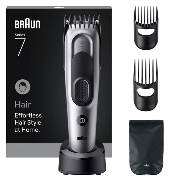 Braun Hiustenleikkuri sarja 7, +5 muotoilutyökalua, HC7590 - harmaa