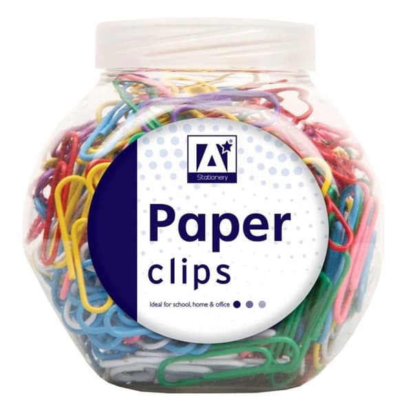 Anker Paper Clips in Tub Multicoloured One Size