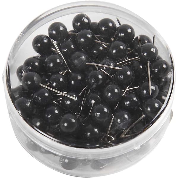 Kortnål, L: 17 mm, dia. 6 mm, svart, 100stk./ 1 pk.