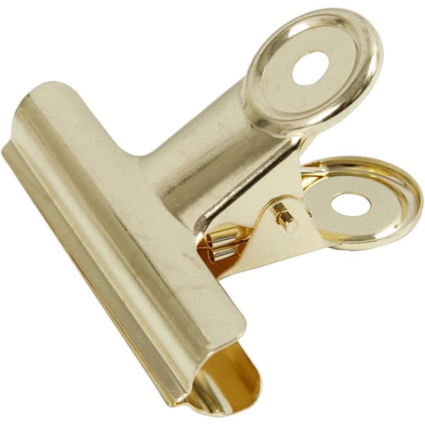 Pappersklämma Metall - Guldfärgad - 7,5 cm - 6 st