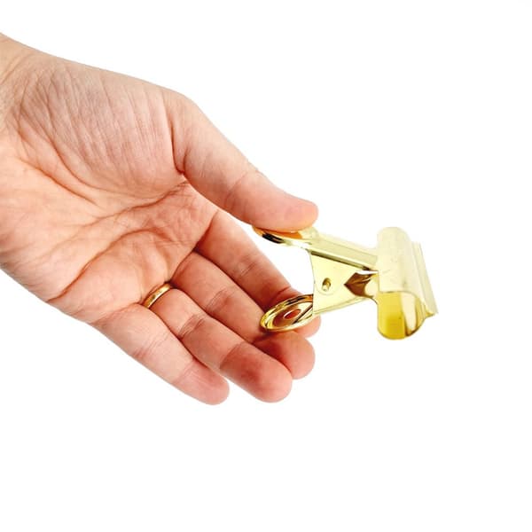 Pappersklämma Metall - Guldfärgad - 7,5 cm - 6 st